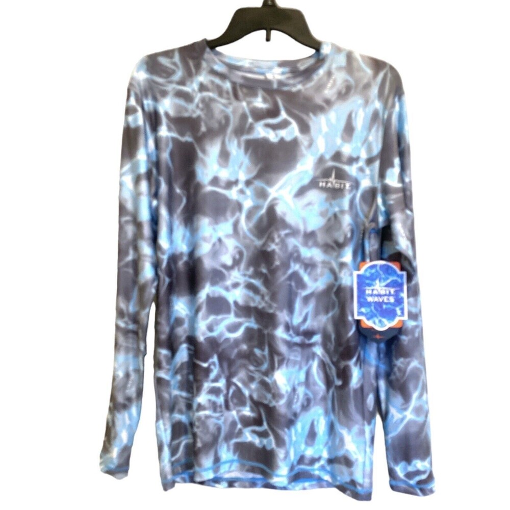 Habit Mens Small UPF 40+Long Sleeve Performance Shirt Wicking Cooling Quick Dry